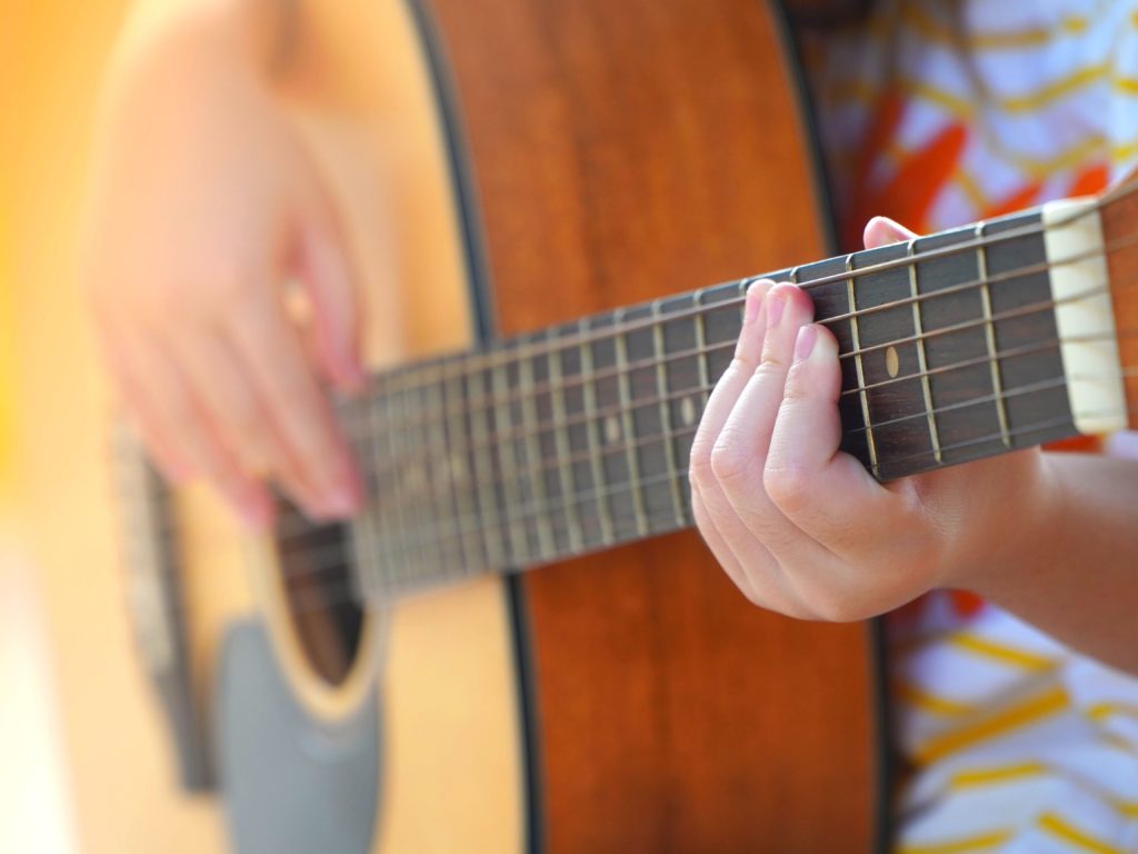 girl practicing guitar | galatians 6:9